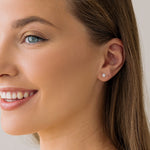 Silver Stud Earrings 4mm Round Crystal - Simply Whispers