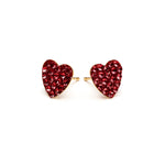 Gold Plated 8 mm January Pave Heart Stud Earrings - Simply Whispers