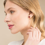 Cherry Pave Heart Stud Earrings - Simply Whispers