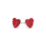 Stainless Steel 8 mm July Pave Heart Stud Earrings - Simply Whispers