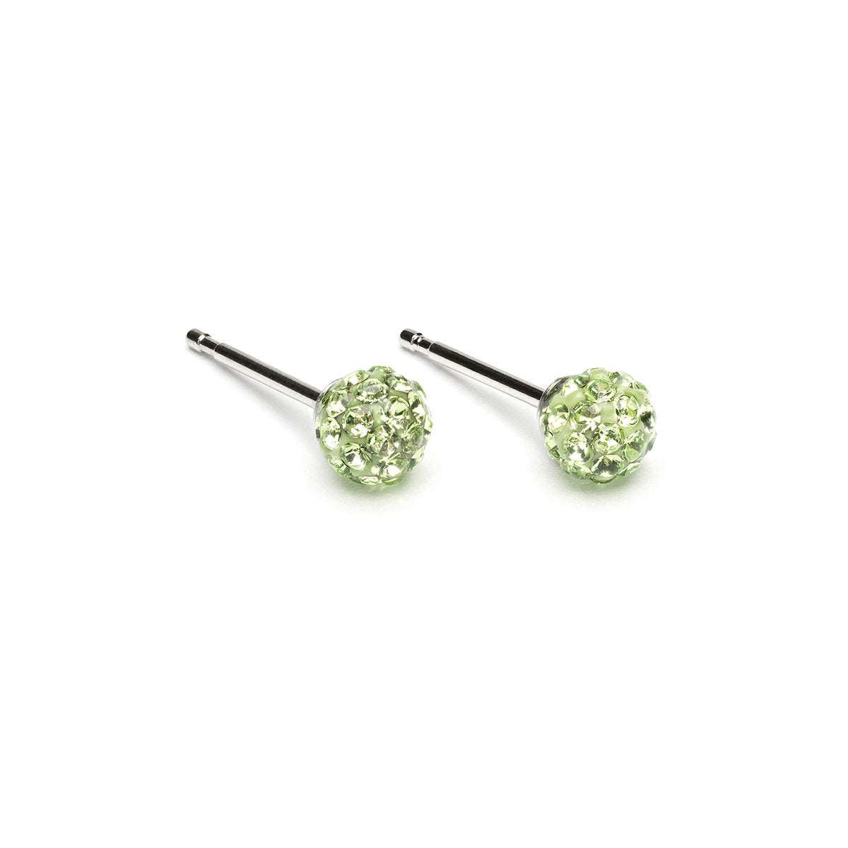 Stainless Steel 4.5 mm Peridot Fireball Stud Earrings - Simply Whispers