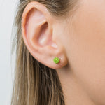 Stainless Steel 4.5 mm Peridot Fireball Stud Earrings - Simply Whispers