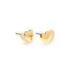Gold Plated Double Hearts Stud Earrings - Simply Whispers