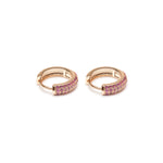 Pink Pave Huggie Earrings - Simply Whispers