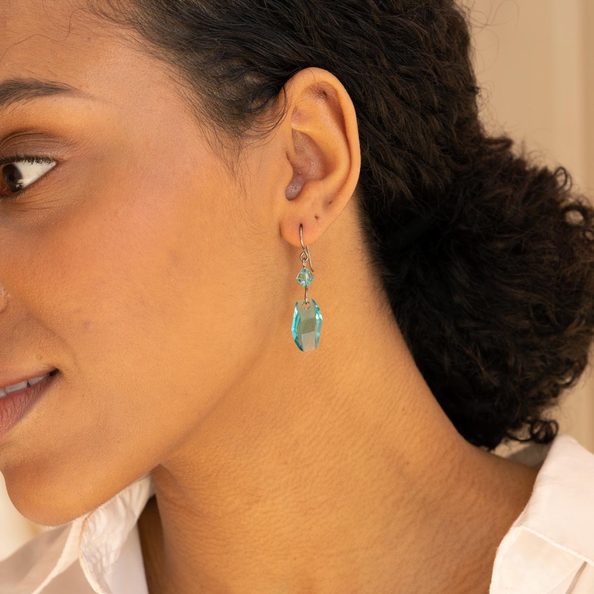 Turquoise Crystal Niobium Earrings - Simply Whispers