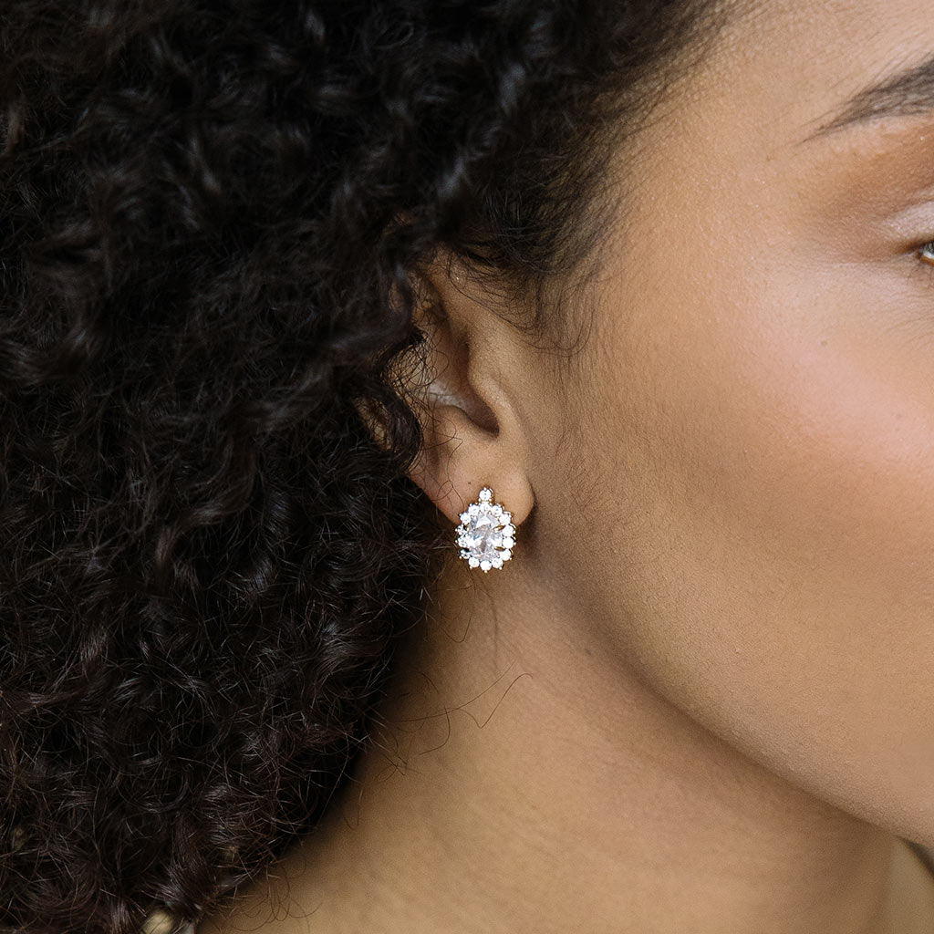 Crystal Drop Stud Earrings - Simply Whispers