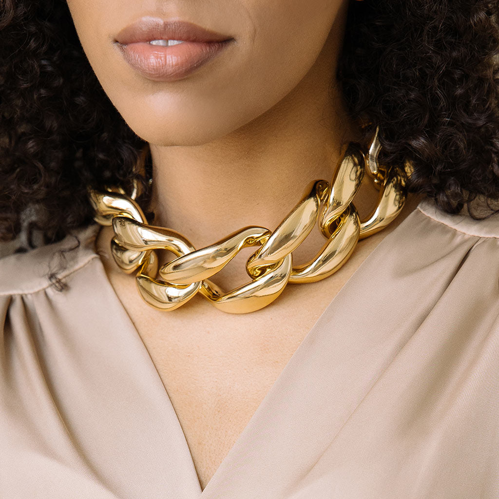 Oversized gold plated choker - Simply Whispers