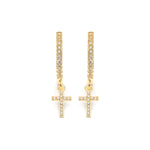 Cubic zirconia cross hoop earrings - Simply Whispers