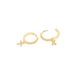 Cubic zirconia cross hoop earrings - Simply Whispers