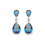 Blue Crystal Teardrop Earrings - Simply Whispers