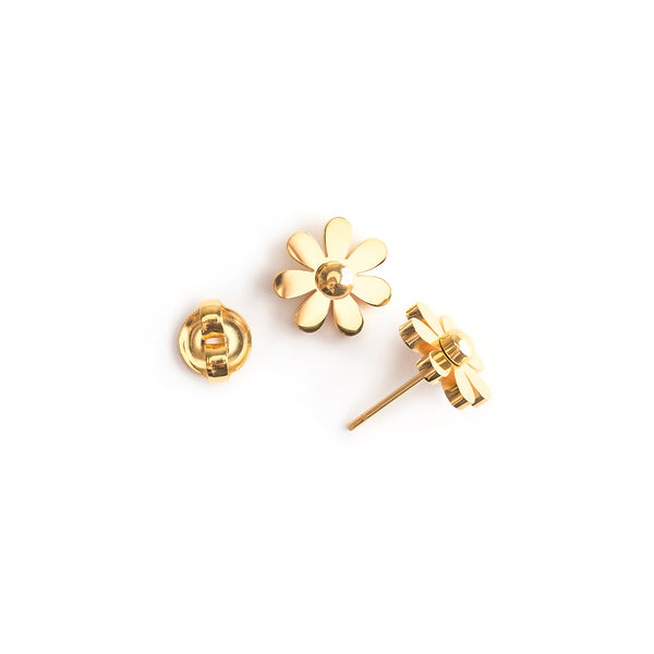 Gold Flower Stud Earrings | Simply Whispers