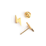 Gold Lightning Stud Earrings - Simply Whispers