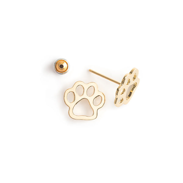 Simply Whispers Inc Gold Paw Stud Earrings Simply Whispers