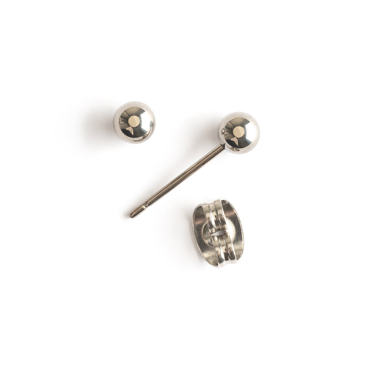 Titanium ball 4 mm stud earrings - Simply Whispers