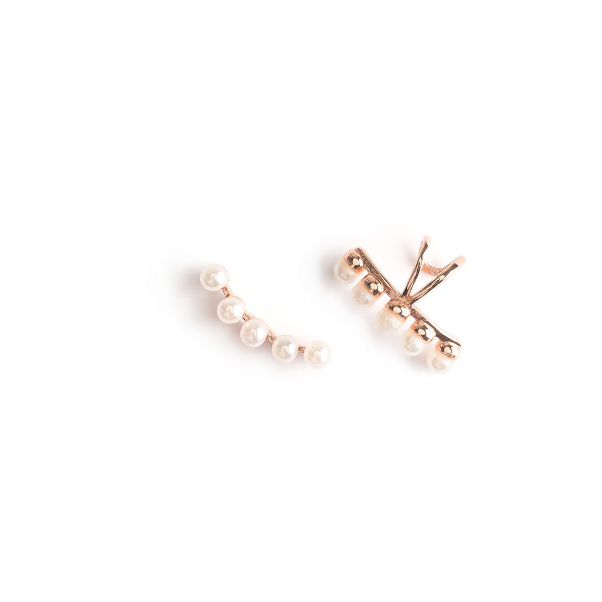 Rose gold pearl ear climber - Simply Whispers