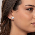 Mother pearl crystal clover stud earrings - Simply Whispers