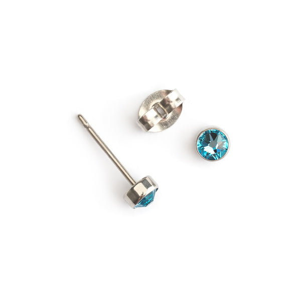 Light Blue Titanium Stud Earrings– Simply Whispers