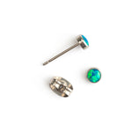 Green blue opal titanium stud earrings - Simply Whispers