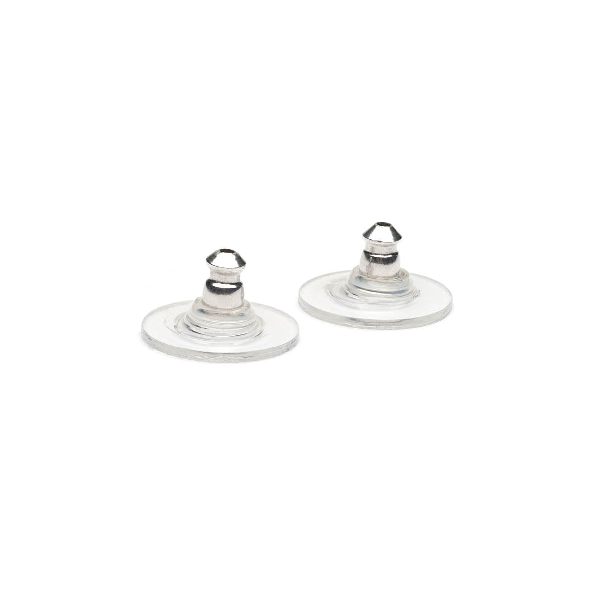 Silver Plated Plastic Disk Bullet Backs Accessory - 1 Pair - Simply Whispers