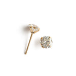 14k Gold Stud Earrings 5mm Round Zirconia - Simply Whispers