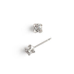Silver Clover Stud Earrings 3mm Crystal - Simply Whispers