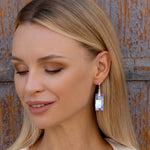 Purple blue silver plated drop earrings - Simply Whispers