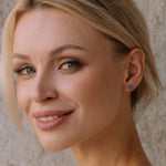Blue opal titanium stud earrings - Simply Whispers