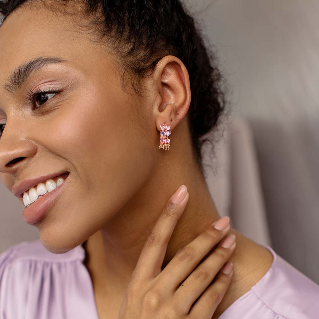 Lavender Zirconia Huggie Hoops - Simply Whispers